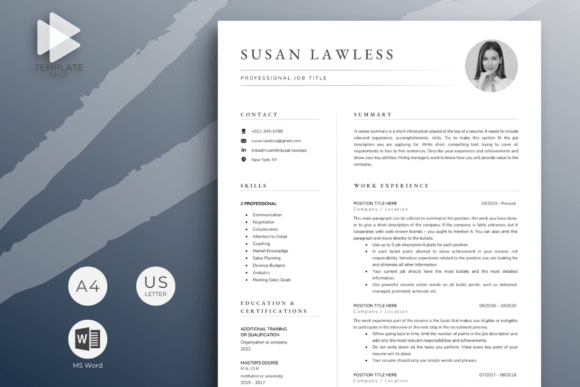 Download Resume Template with Photo for MS Word - Premium Resources